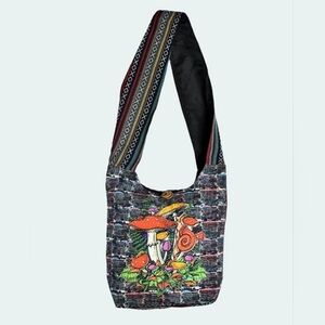 Imported Kathmandu Mushroom Boho Crossbody Cotton Bag